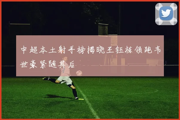 中超本土射手榜揭晓王钰栋领跑韦世豪紧随其后
